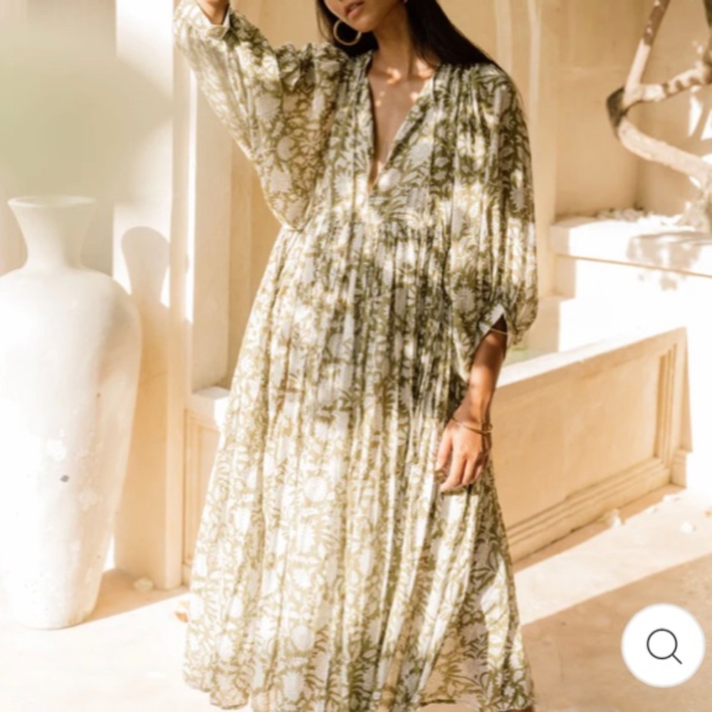 Daughters of India Kyra Midi Dress in Olive